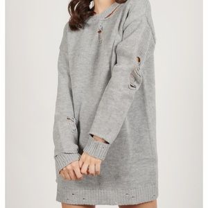 Tobi Distressed Sweater Dress